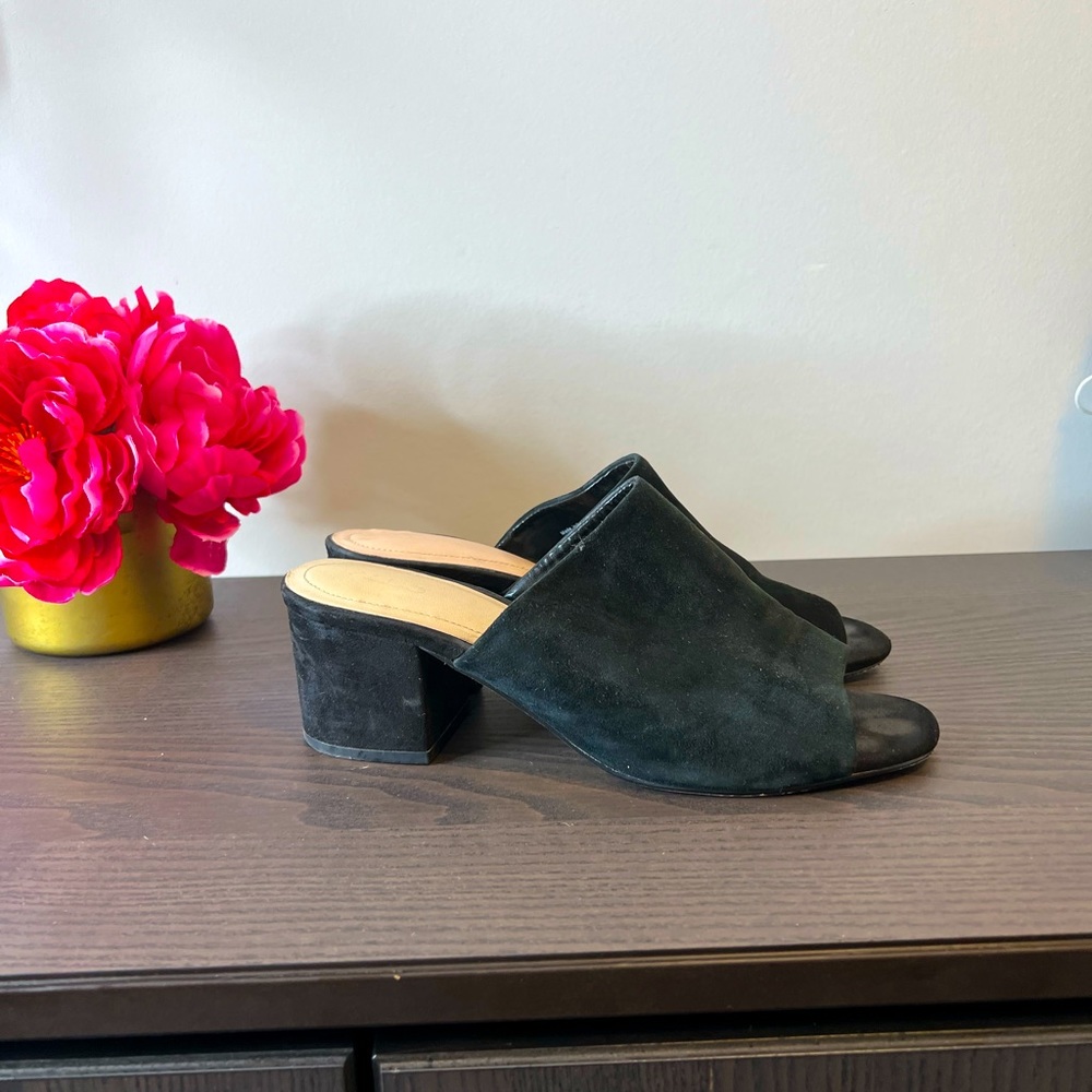 Black Slip on Block Heel